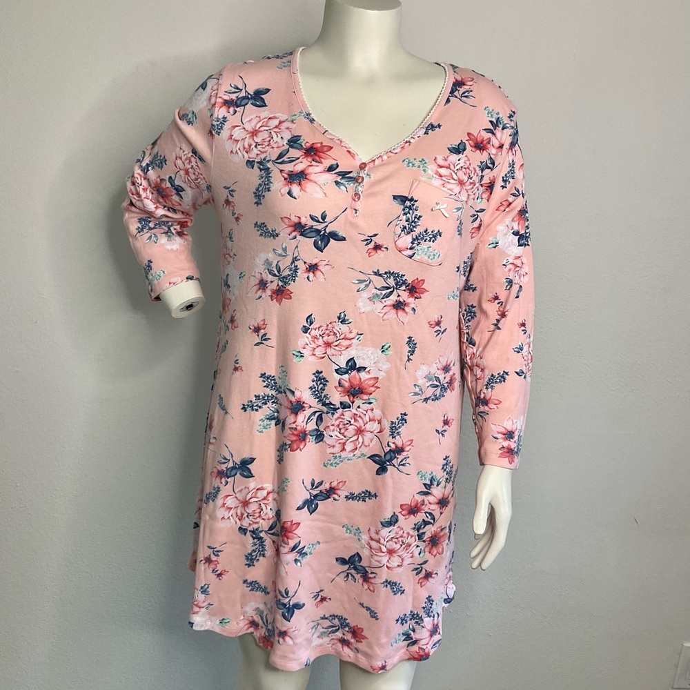 Karen Neuberger Long Sleeve Cotton Night Gown sz 1X